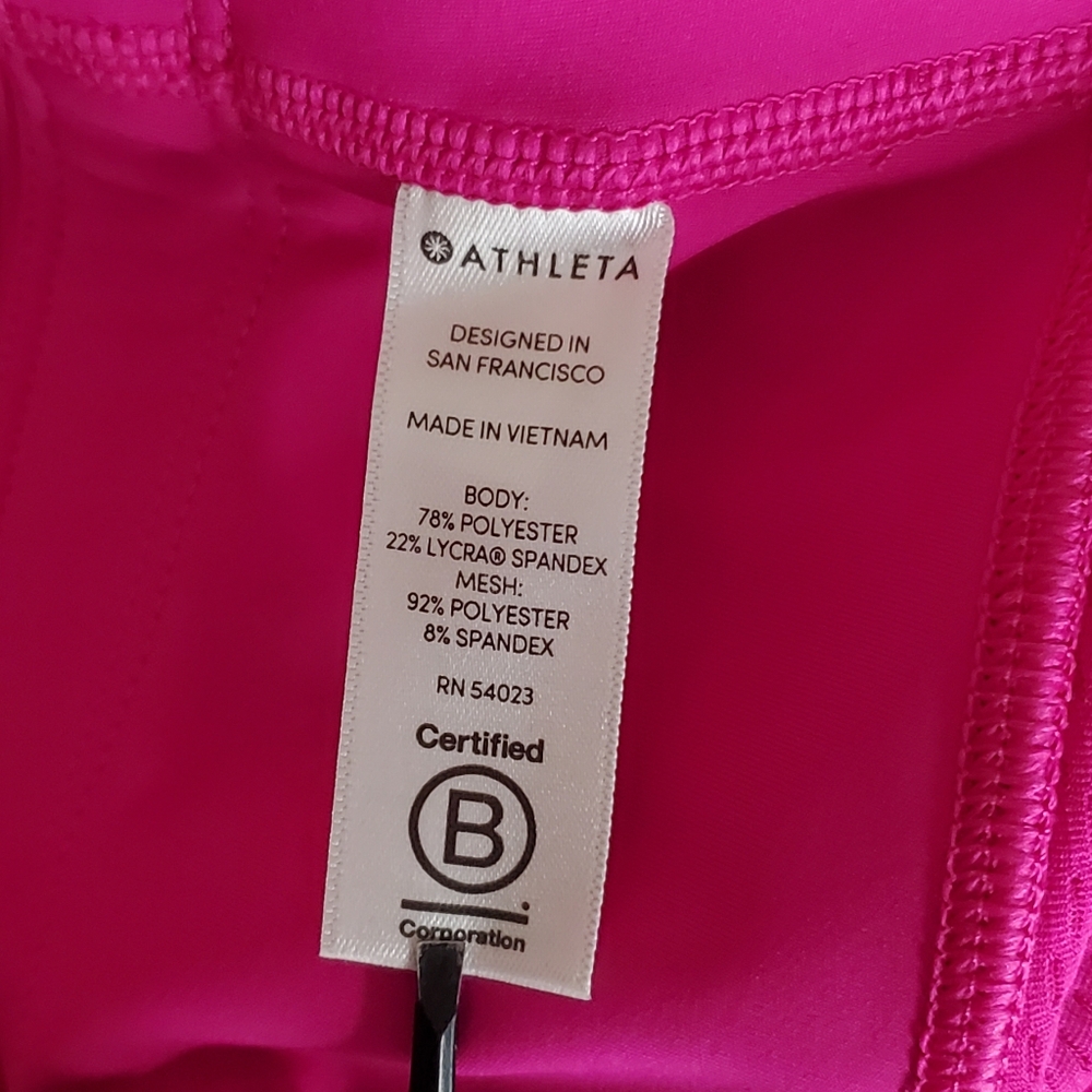 ◇◇ Athleta Mesh Power Contender Capri Leggings Electric Fuschia Size Size Small - Picture 7 of 12